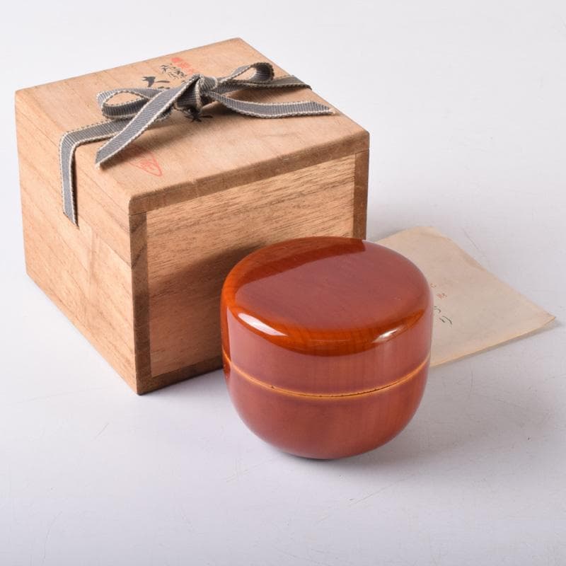 茶道具　飛騨春慶塗　岩本漆器店　大平棗　共箱　V　7307