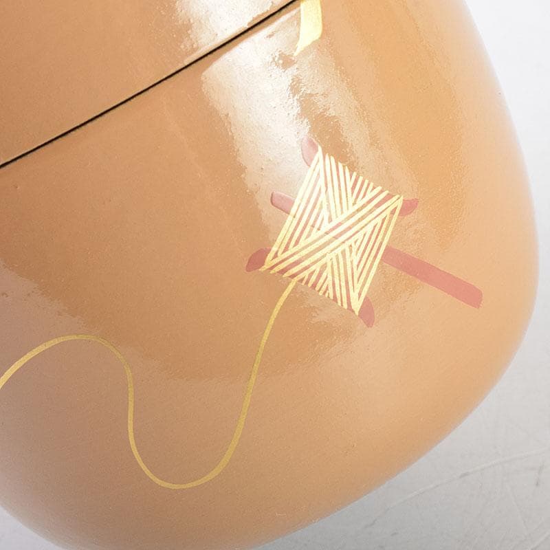 茶道具　田中宗凌作　白一閑塗　玩具蒔絵　大棗　共箱　M　R9293