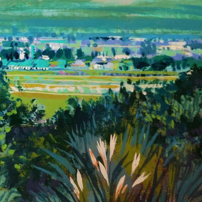 ☆青野昌勝☆「とかち逍遥　鹿追の街へ」油絵　F6号