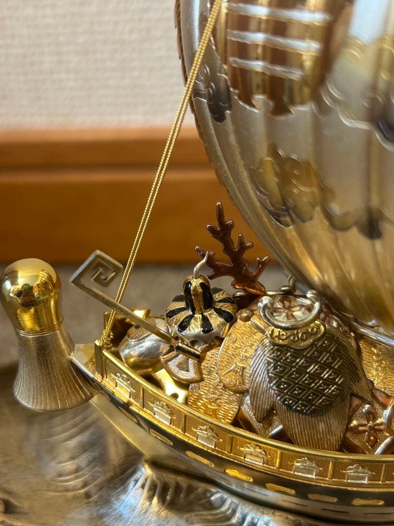 銀製　宝船　武比古作　6号(房)銀船　本体SILVER985