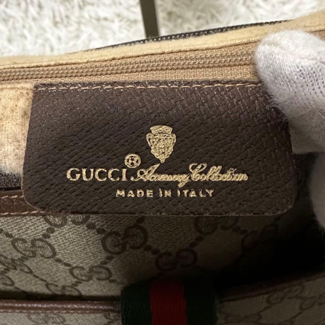 大容量 レア オールドグッチ GG 総柄 レザー ショルダーバッグ PVC ロゴ