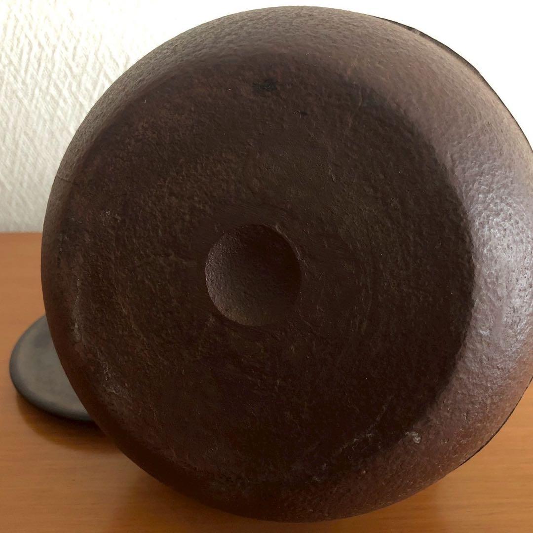 鉄瓶/人間国宝 釜師佐藤浄清作 山水地紋 鐶 共箱 茶道具