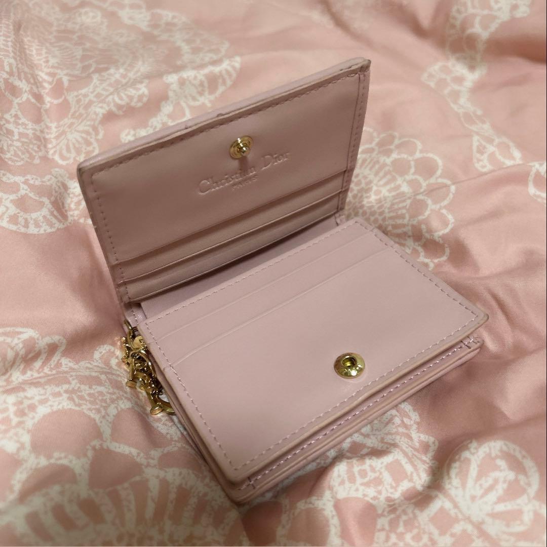 Dior ピンク キルティング 二つ折り財布