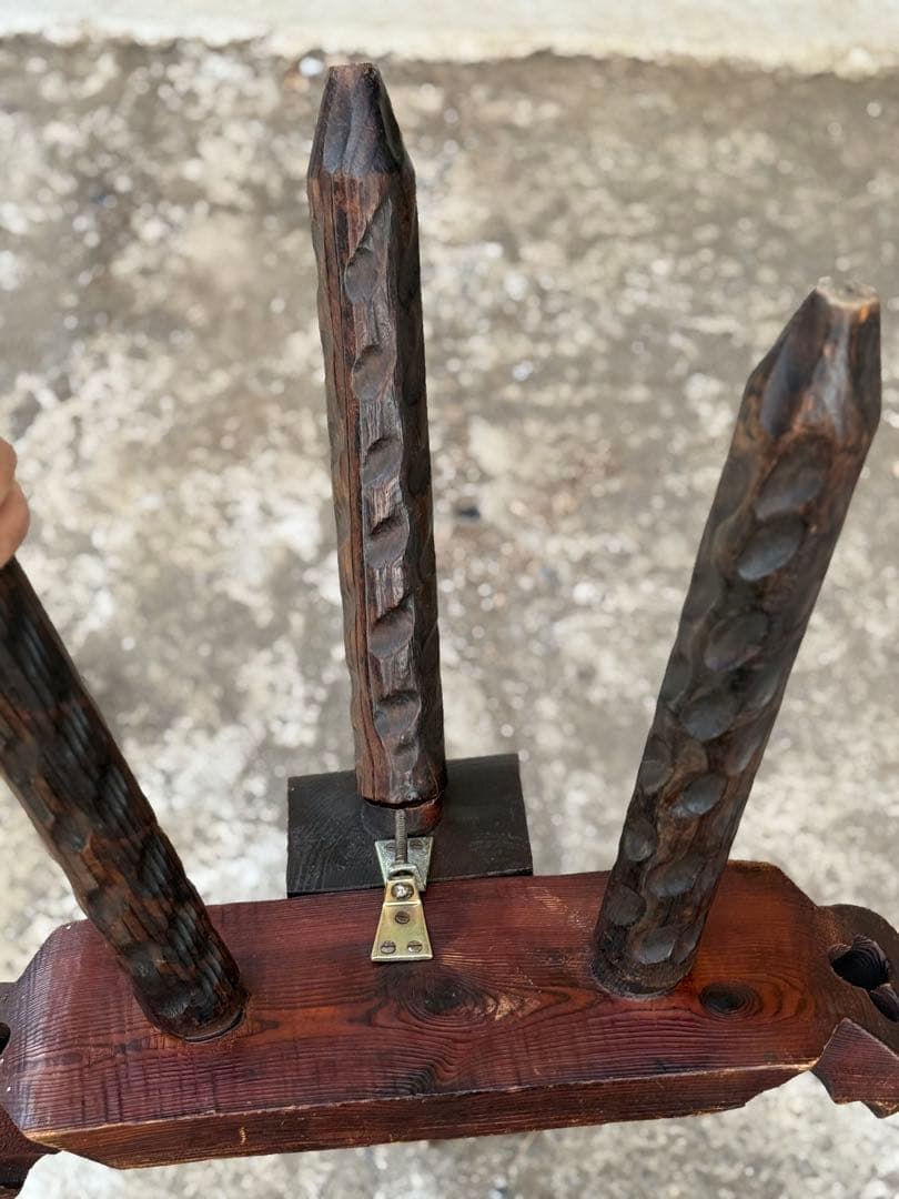 家具 Spanish Brutalist Chair in Wood, 1960s