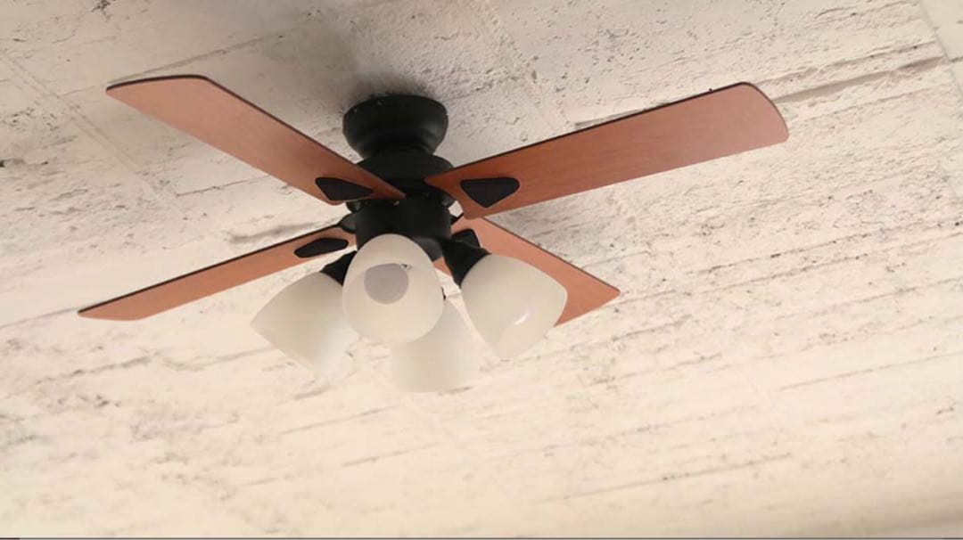 シーリングファンライト Windouble 4灯BIG-101／ブラック