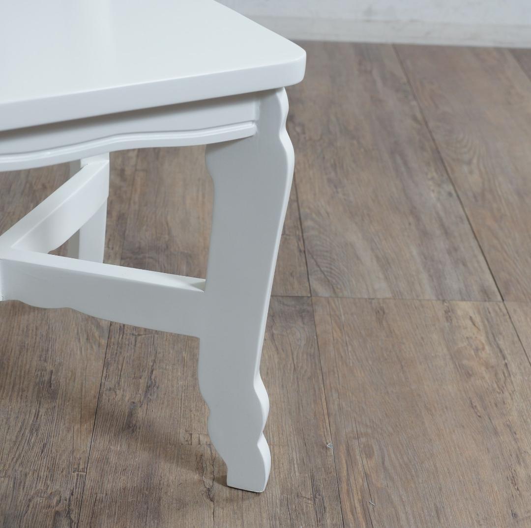 【新品・未使用】 ヨーロピアン調　白家具　チェアー　リボンデザイン 完成品