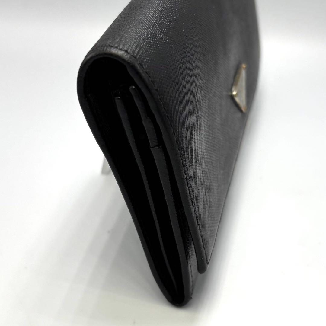 PRADA プラダ 長財布 サフィアーノレザー ブラック ロゴ レディース 箱