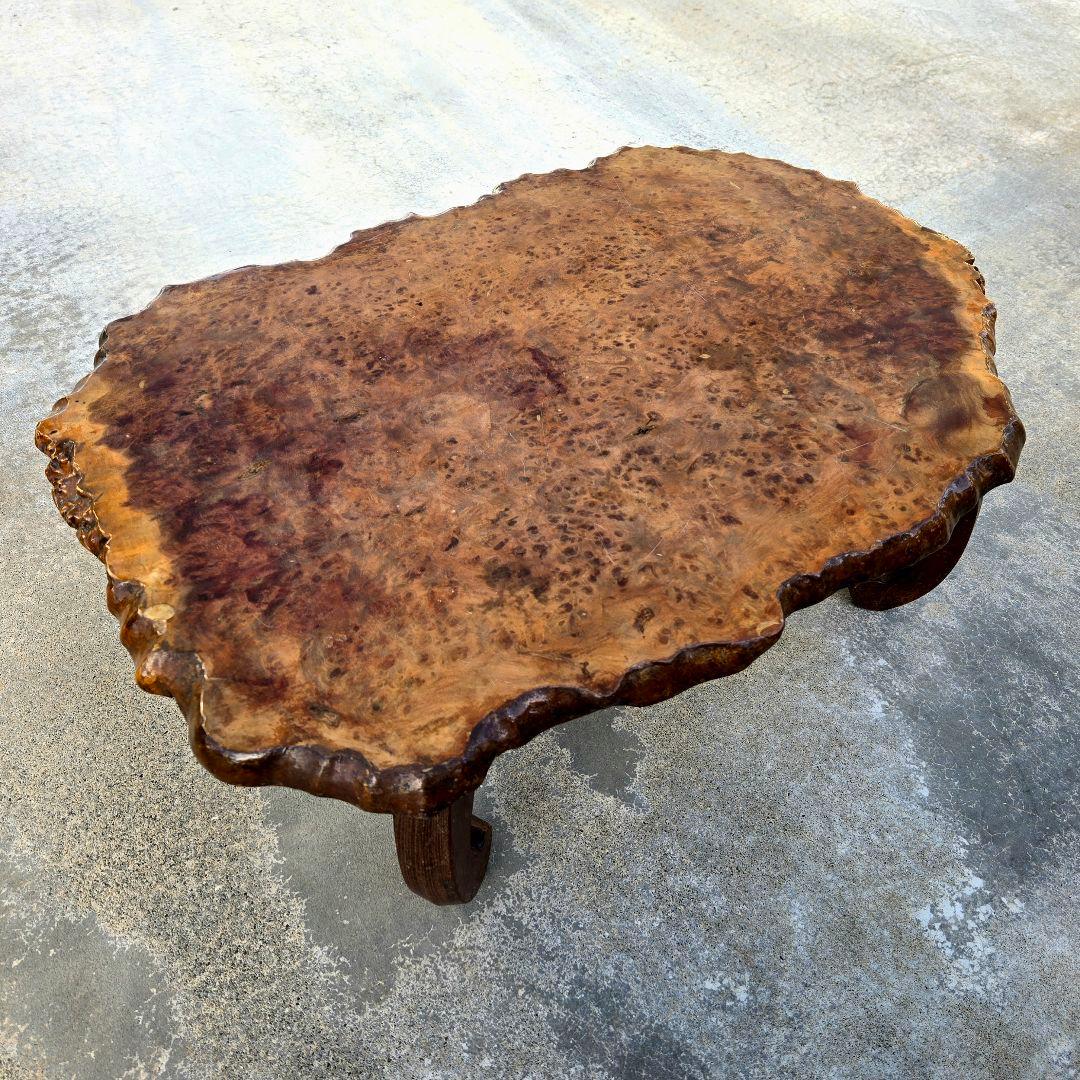 【天然木の座卓】瘤杢 一枚板◎