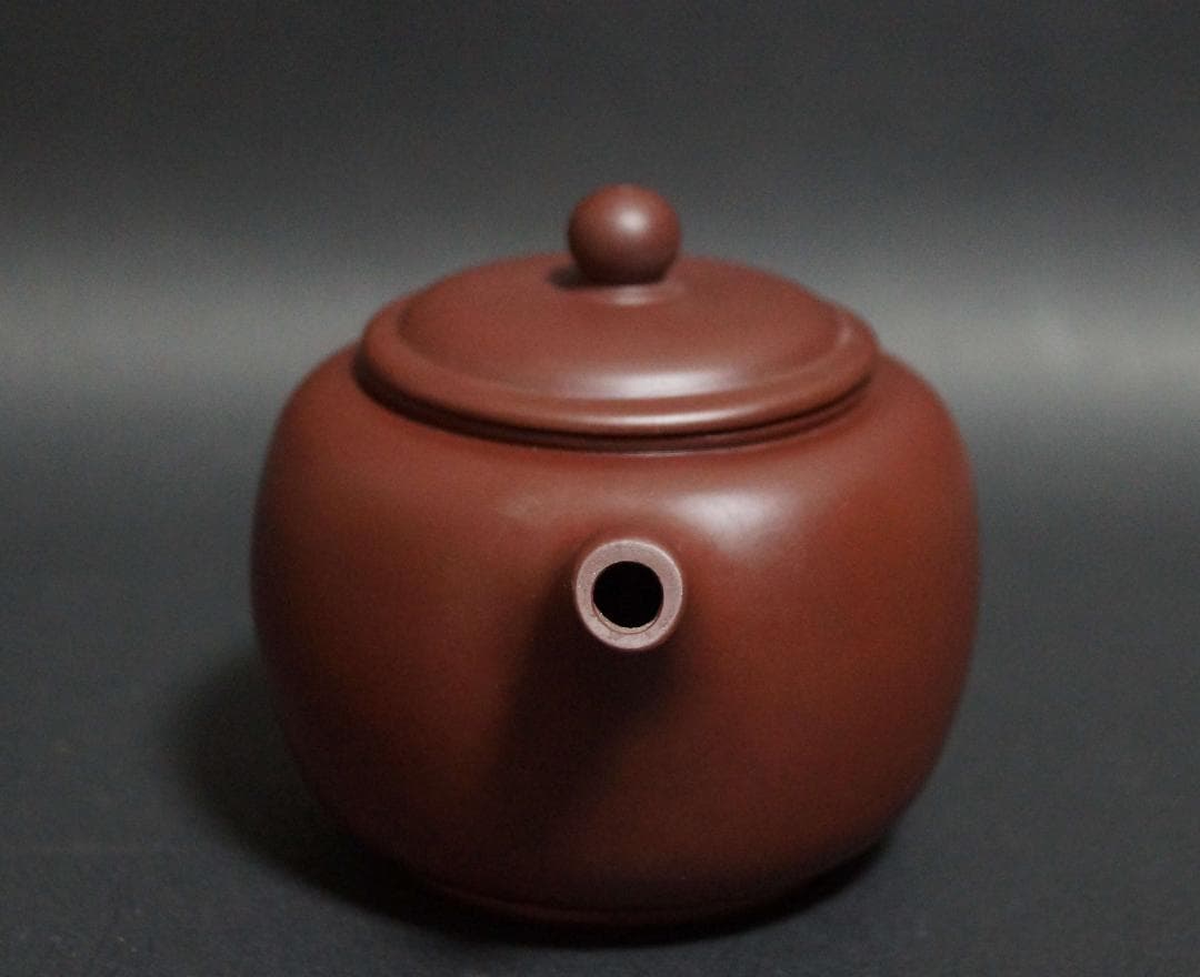 煎茶道具 中国宜興 匏尊壺 紫砂壺 在銘 老泥使用 朱泥 急須茶器 茶道具