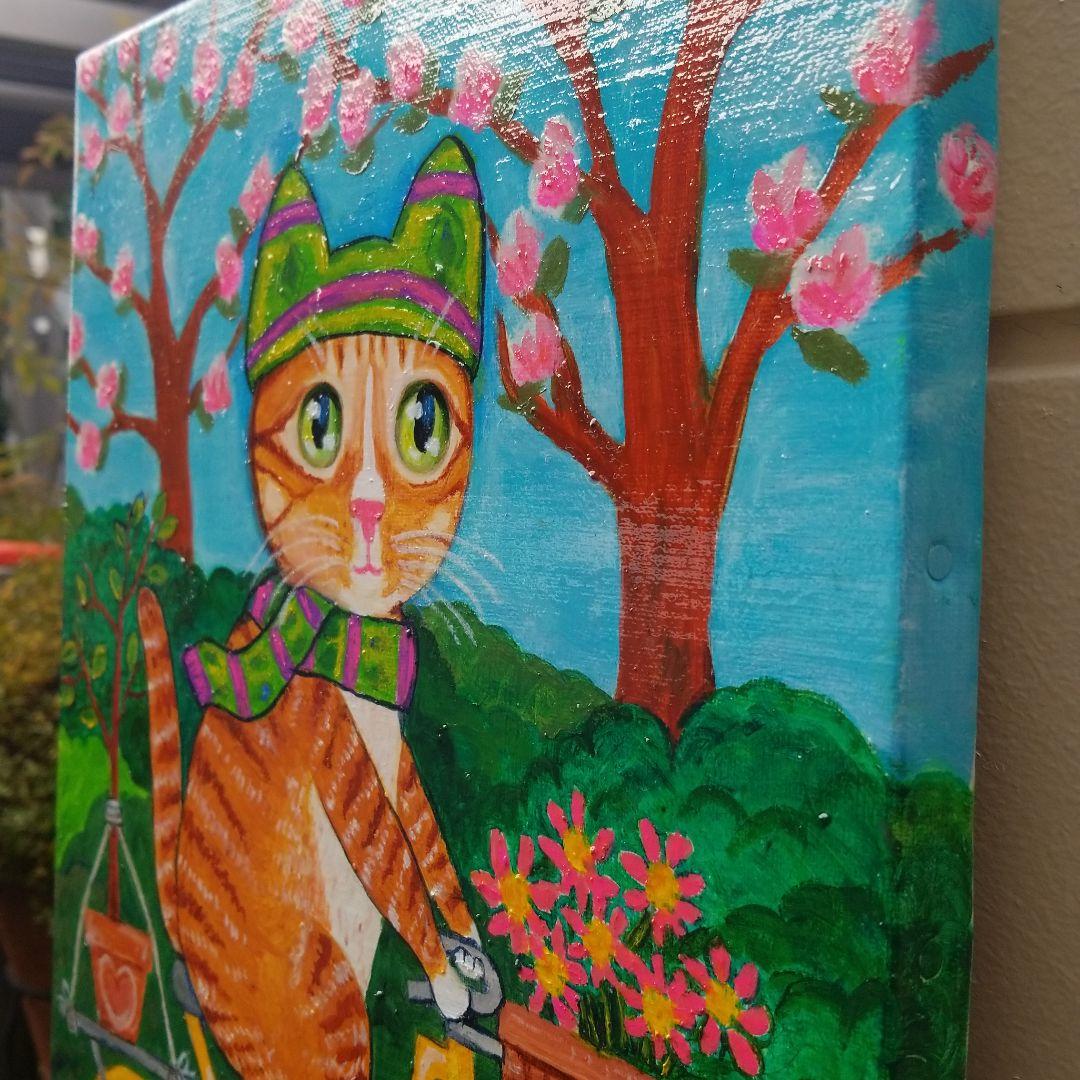 油絵　専用　自転車に乗るエースくん