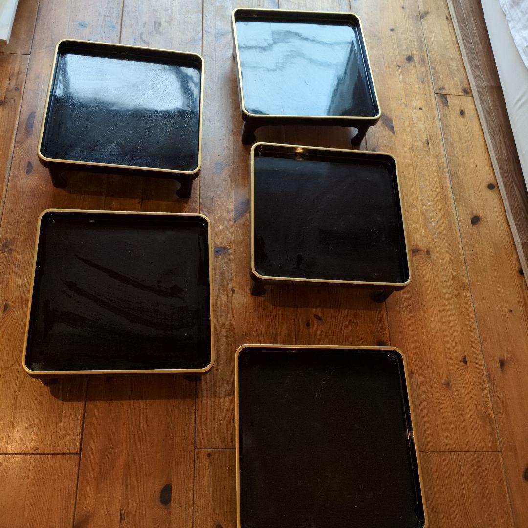 アンティーク　 黒のお膳 　４脚