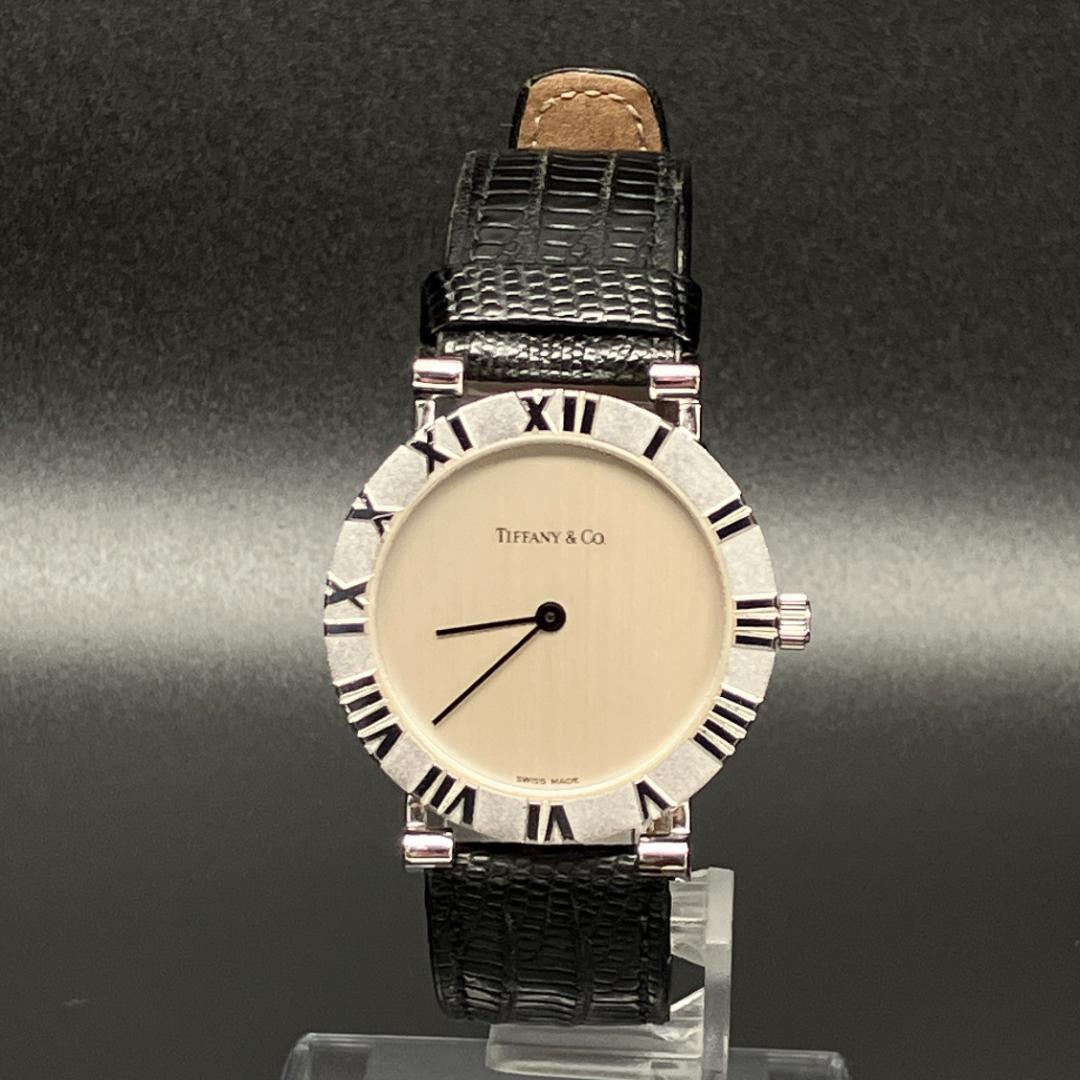 【新品電池/稼働】ティファニー アトラス 腕時計 シルバー925 リザードベルト