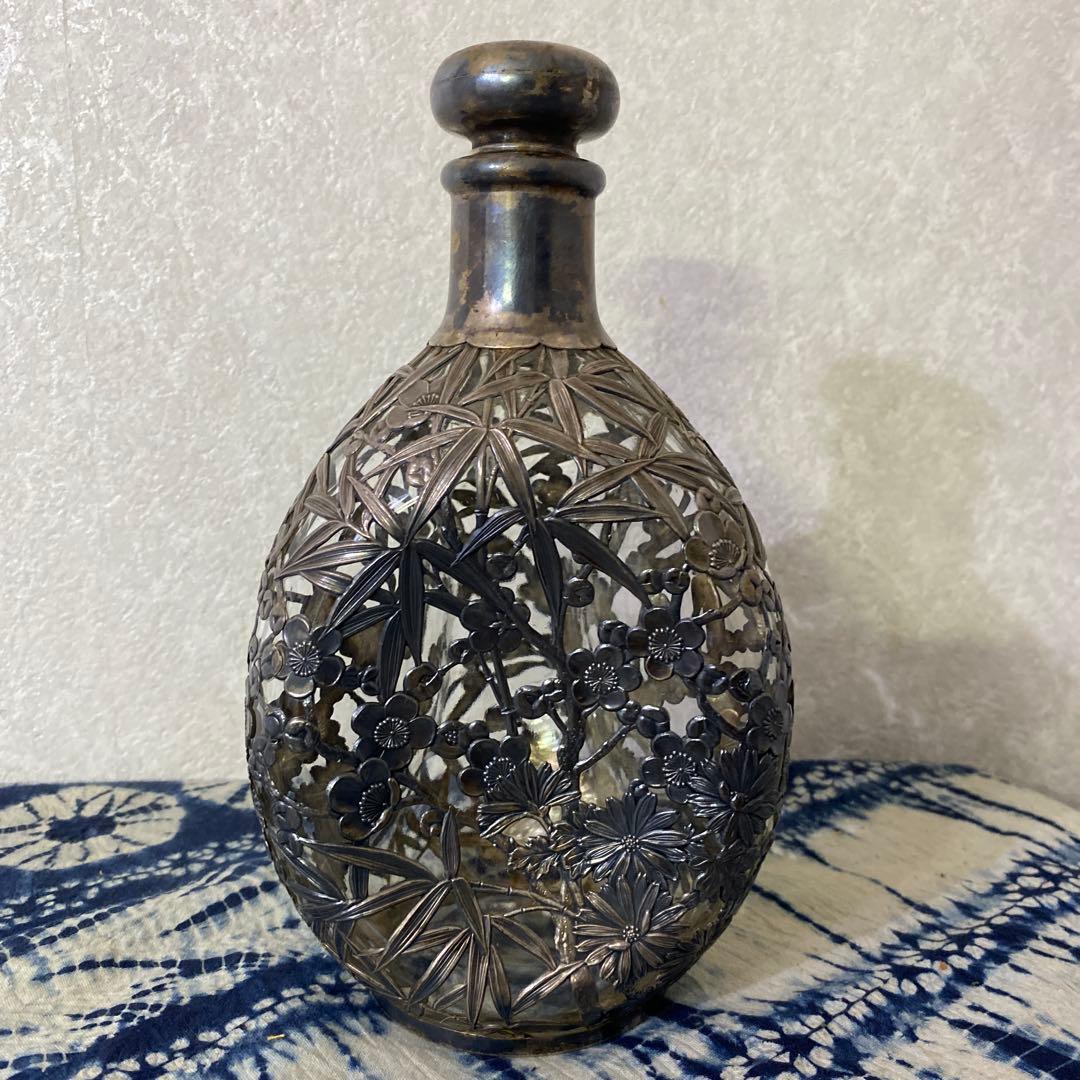 純銀　三越　デキャンタ　ガラス