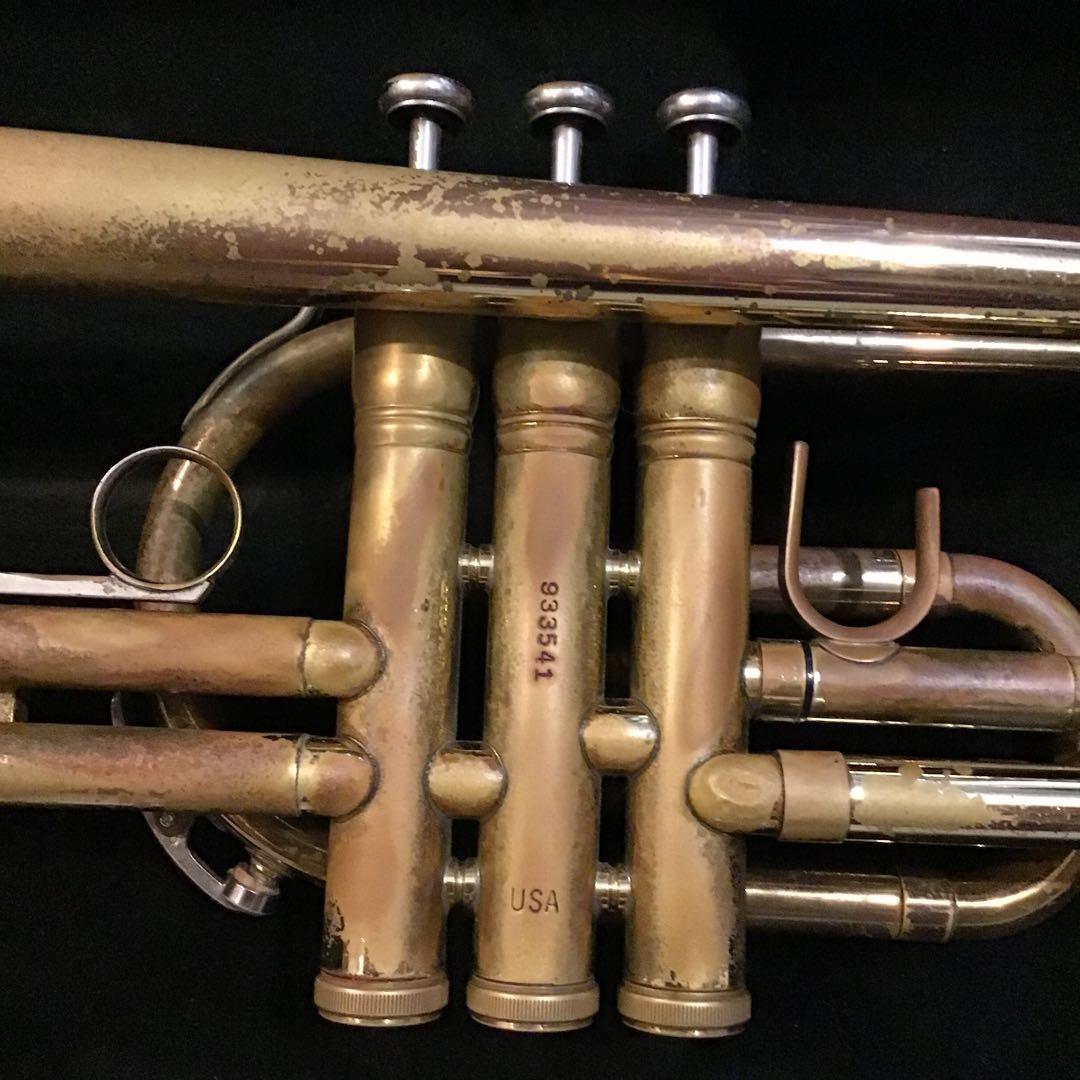 f)KING 603 コルネット キング　ピストン、抜き差し管動作良好