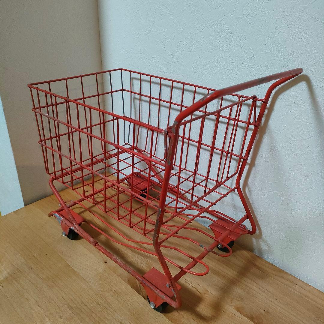 赤い 鉄製　アンティーク キャリーワゴン