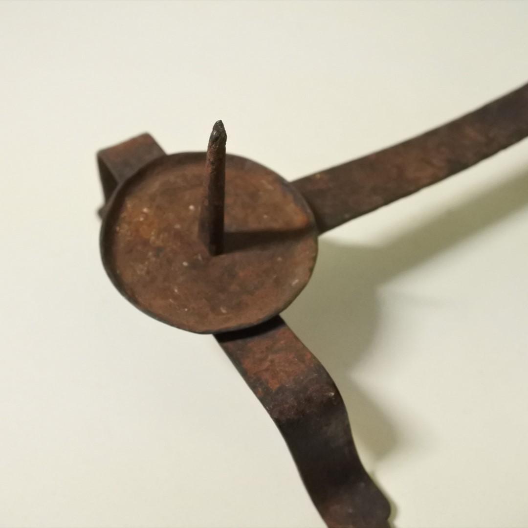 江戸末期～明治時代　鉄製　燭台　オブジェ　骨董品　アンティーク