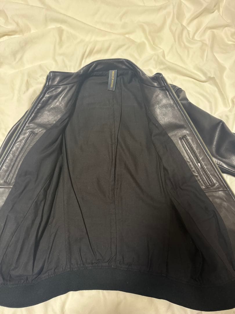 MIHARA YASUHIRO 黒 レザーシングルライダースジャケット