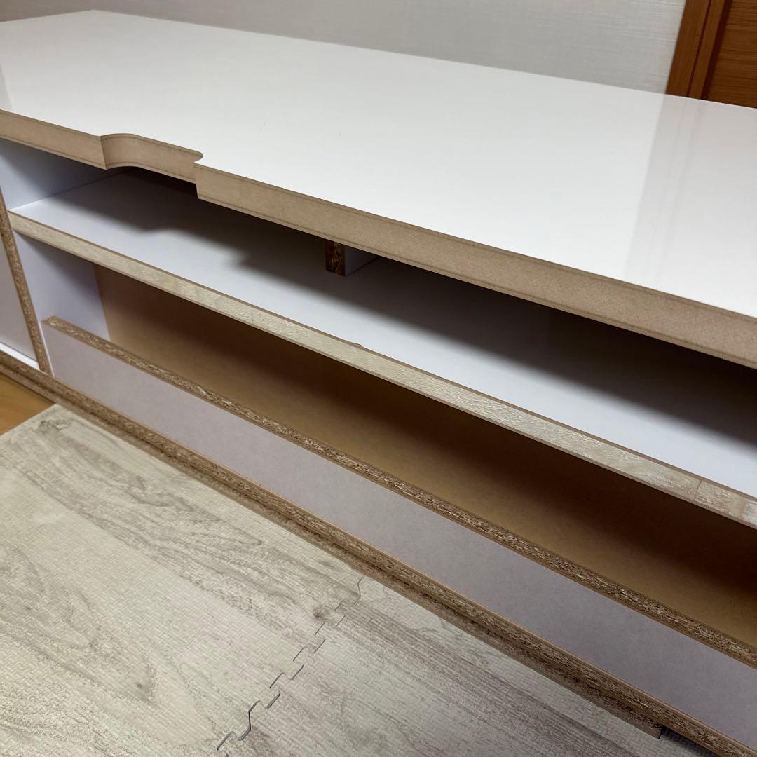 【LOWYA】テレビボード　ホワイト 完成品 37型 120cm ロウヤ