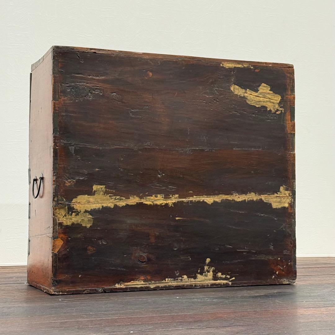 H110K71 朝鮮古民藝 李朝家具 杉無垢材 バンダジ 鍵付き