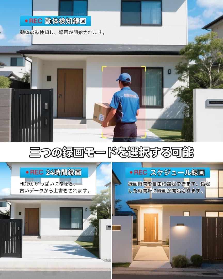 防犯カメラ 屋外 ワイヤレス 800万画素 4台 AI人体検知 2TBHDD
