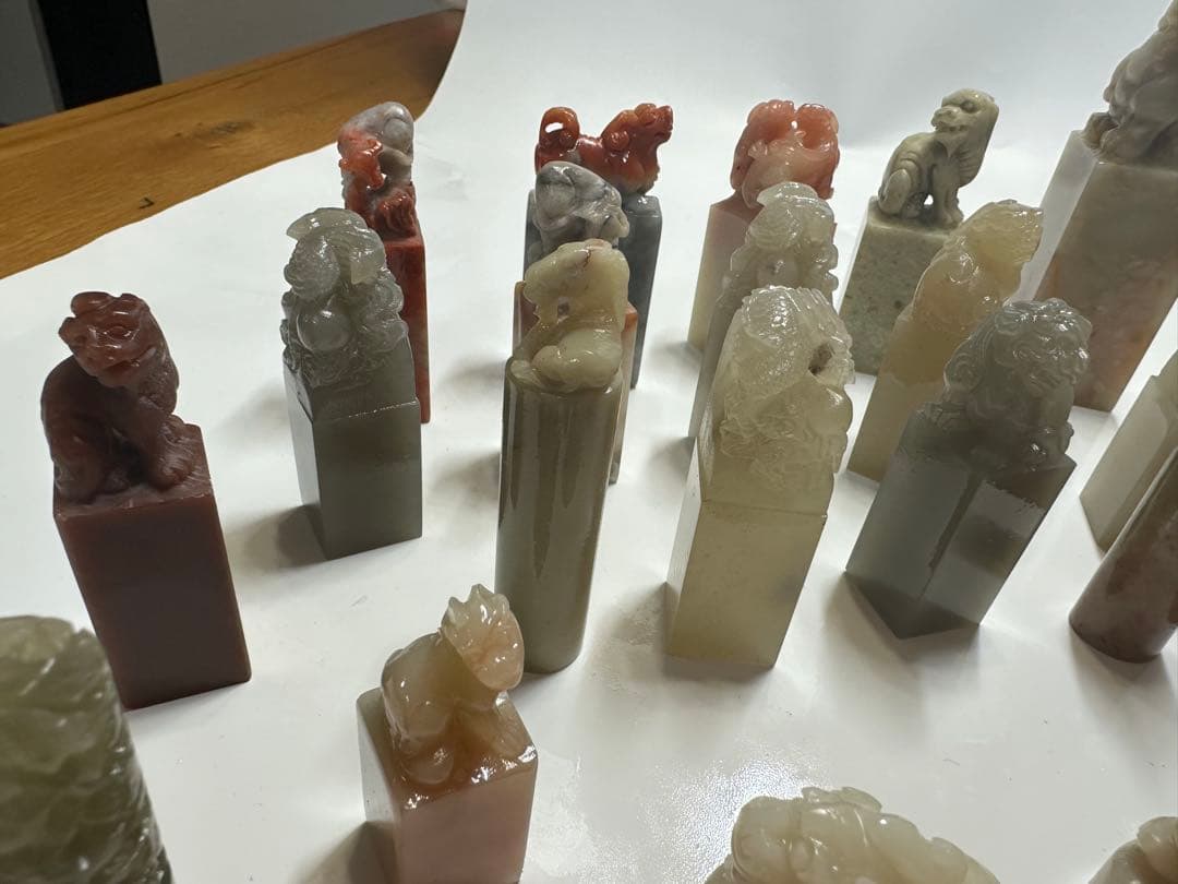 年末感謝祭　篆刻　印材　印石　まとめ　書道　落款　遊印　45点