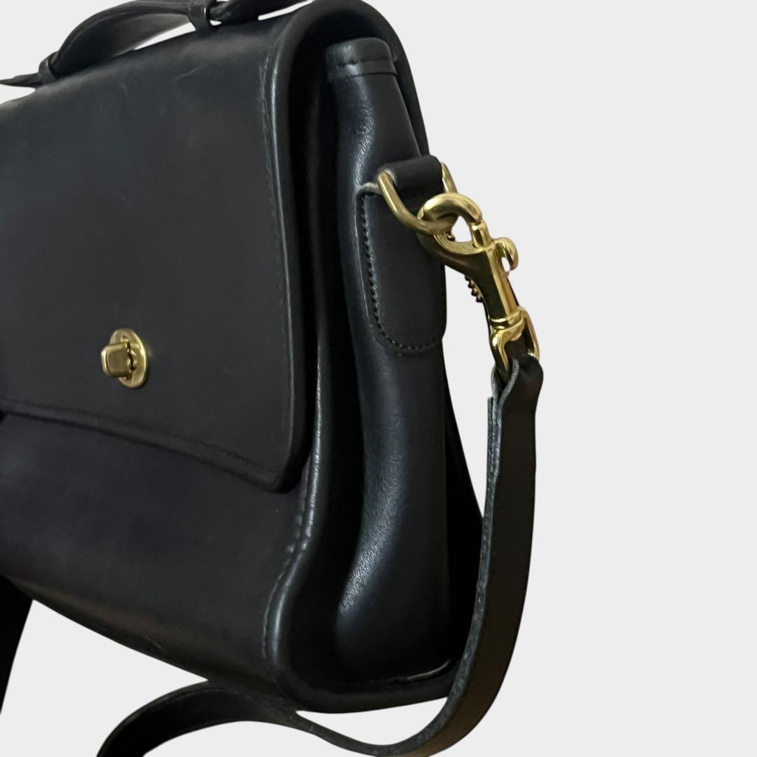 美品 オールドコーチ 2way ショルダーバッグ グラブタンレザー ブラック