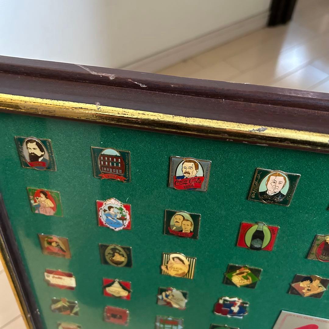 コカ・コーラ ピンバッジセット 額装品/ 100周年 1886-1986 限定品