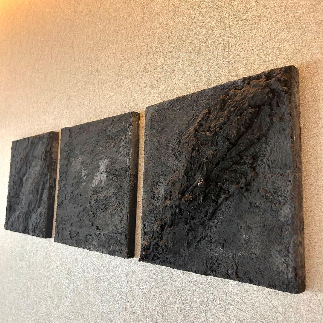 【Japanese Art Panel】和モダン 漆喰　アートパネル　3枚組