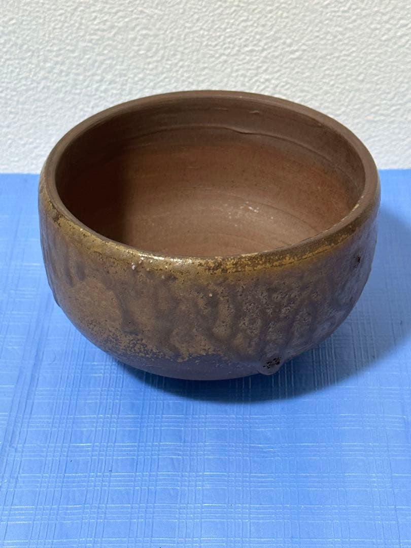 人間国宝 金重陶陽 抹茶碗 分銅印 伊部焼 潮香庵陶秀識箱 共布 茶道具