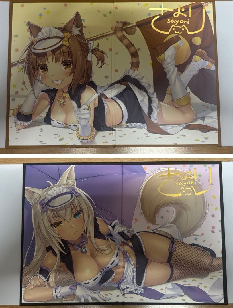 (希少品)ネコぱら　グッスマオンライン特典 さより氏　色紙　アズキ＆ココナツ