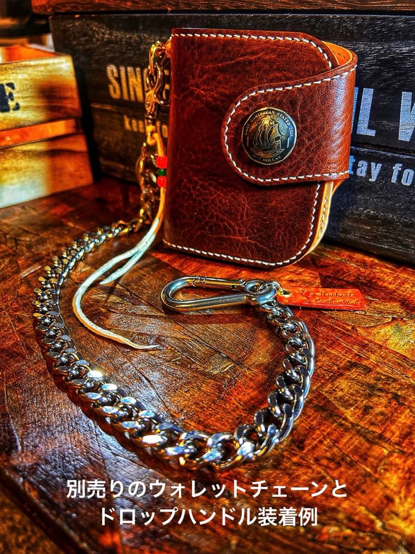 新品　総手縫　イタリア製本革プエブロレザー　ウォレット　プレゼントにも最適！