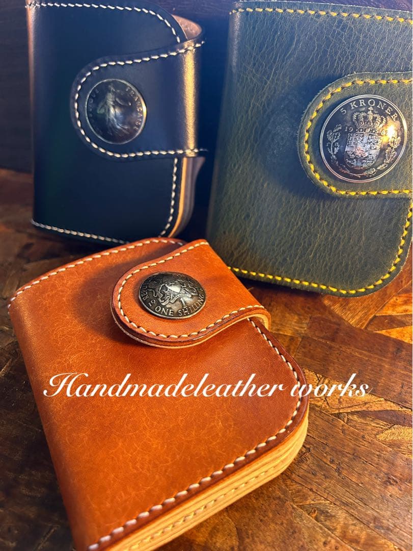 新品　総手縫　イタリア製本革プエブロレザー　ウォレット　プレゼントにも最適！