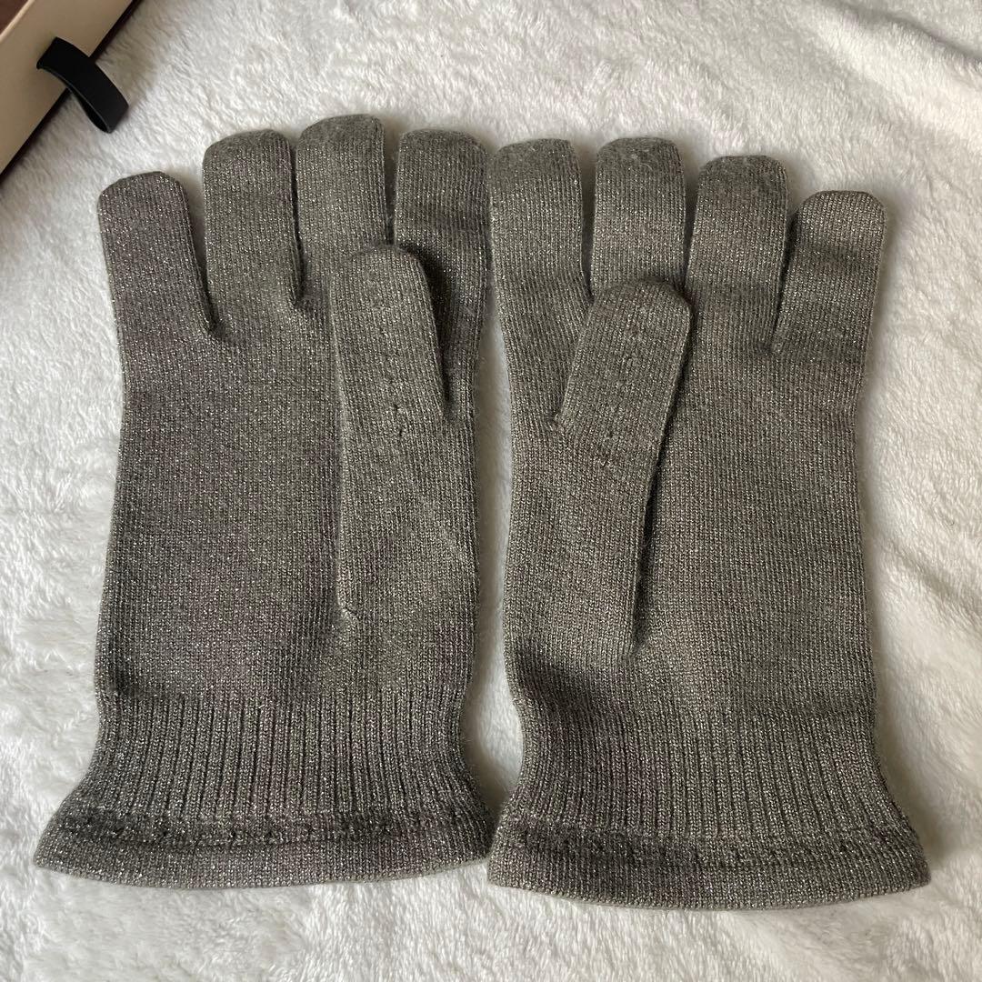 美品★LOUISVUITTON ルイヴィトングレー 手袋グローブダミエモノグラム