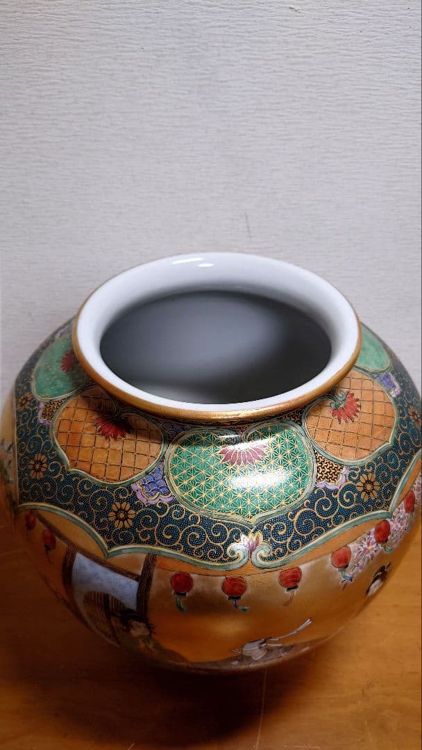 専用　九谷　松月銘　花瓶　忠臣蔵　赤穂浪士　大石内蔵助図