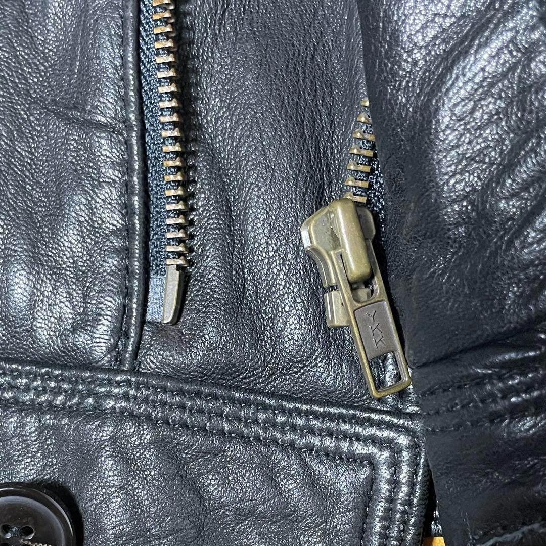 太腕　短丈　ラムレザー　ボンバージャケット　A-2　Y2K　本革　リアルレザー