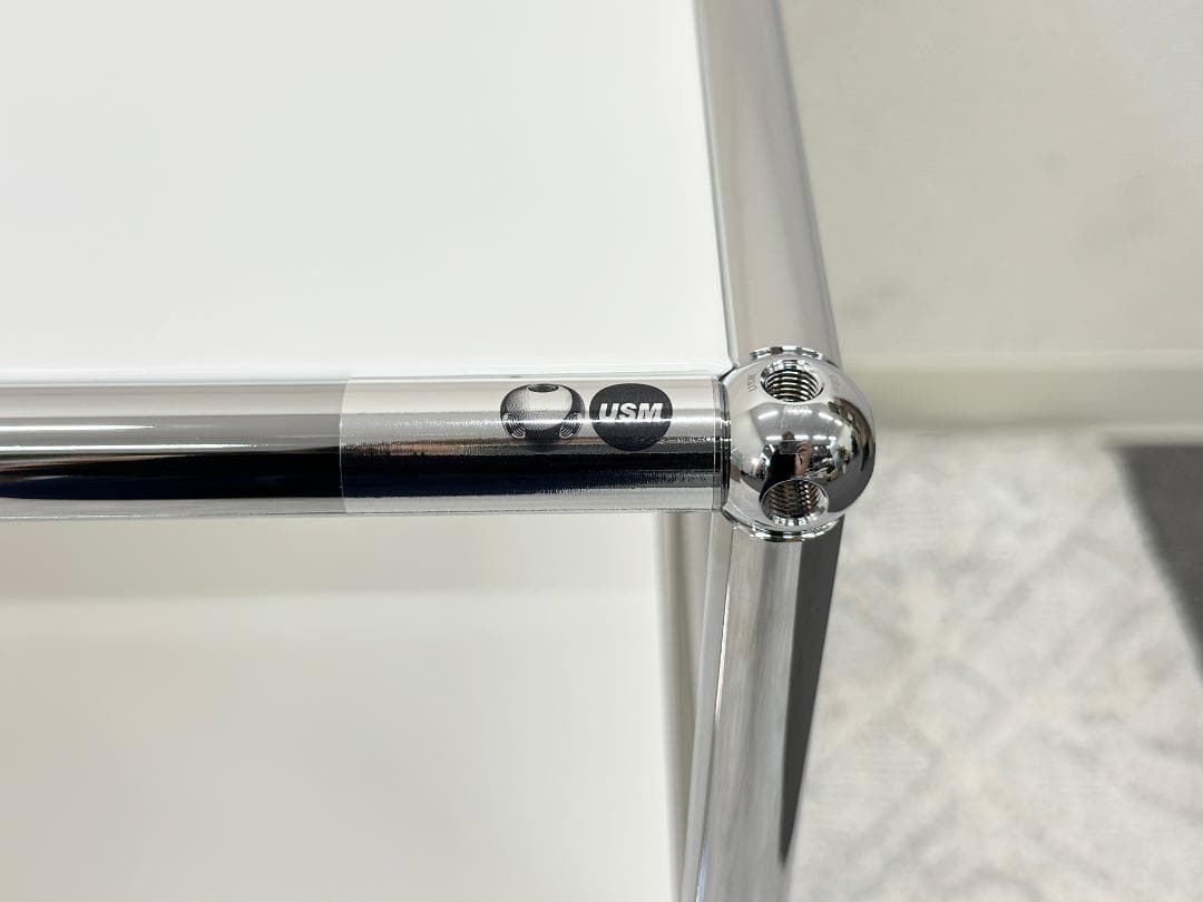 美品■USMハラー■ローボード　ミニキャビネット　1列2段　白　サイドテーブル