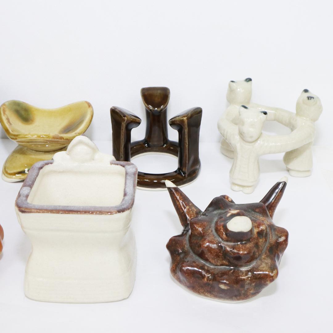 不老園窯造 色変り 七種蓋置 共箱 共箱