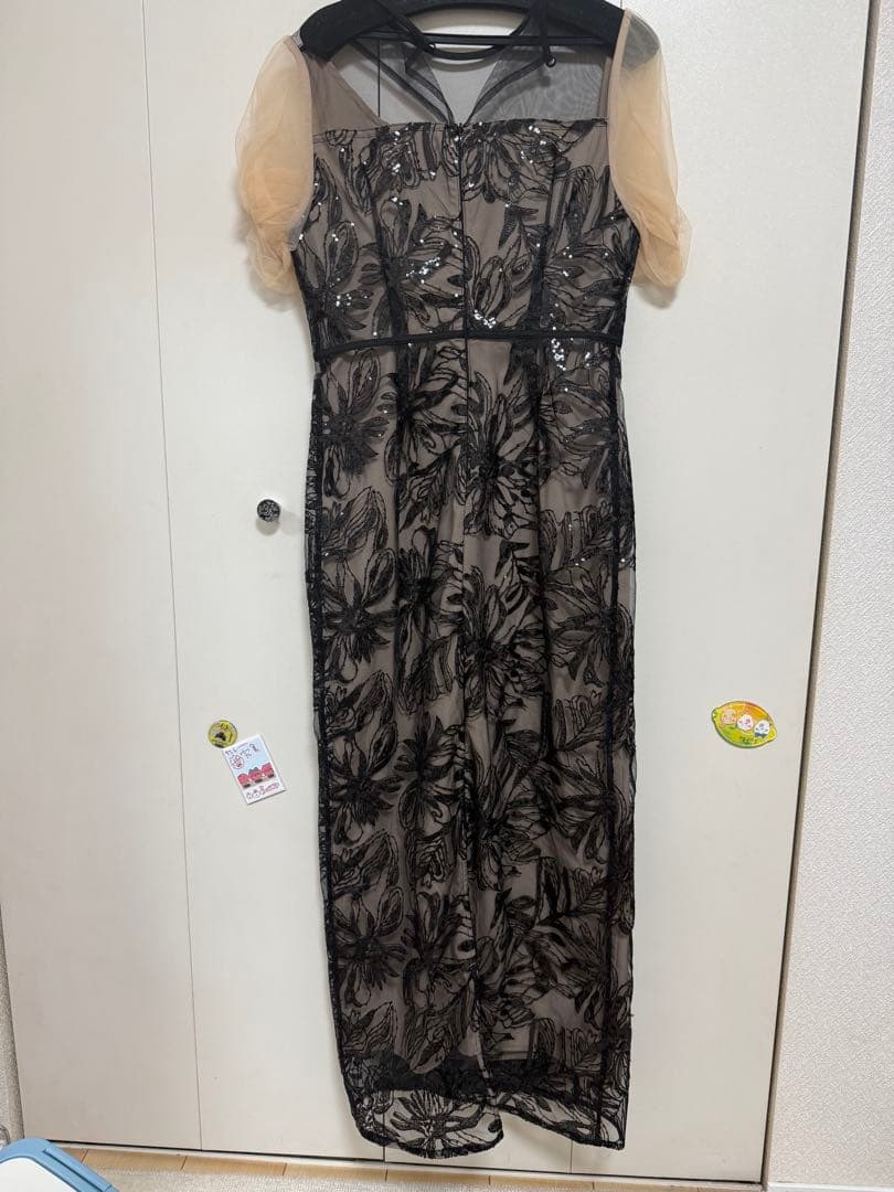 ドレス 「LEJA」アシンメトリーシアーフラワードレスワンピース