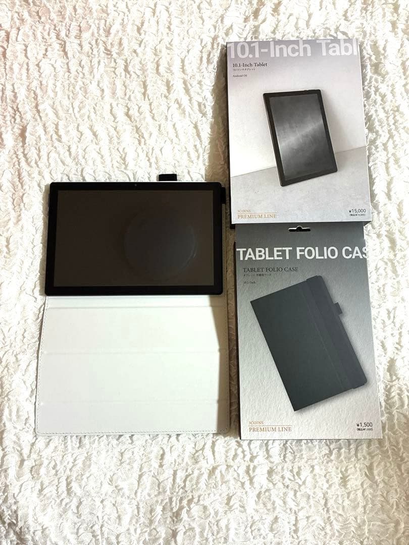 3COINS 10.1インチ Androidタブレット 本体 ケースブラック付