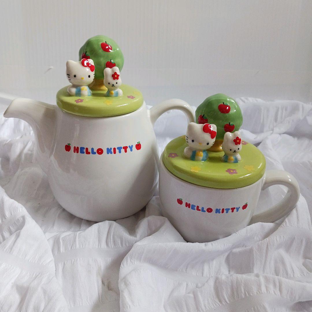 【2点セット】HELLO KITTY　ハローキティ　急須　コップ　レトロ　レア