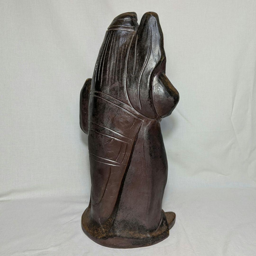 備前焼 鐘馗像 置物 縁起物 魔除け 厄除け 神仏 陶像 細工物 インテリア