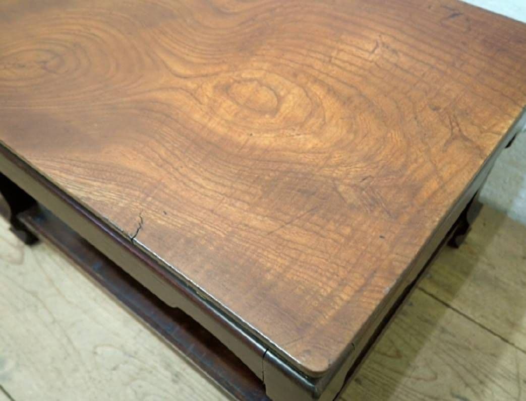 1082 アンティーク　欅のローテーブル　座卓　ちゃぶ台　骨董　レトロ　陳列台