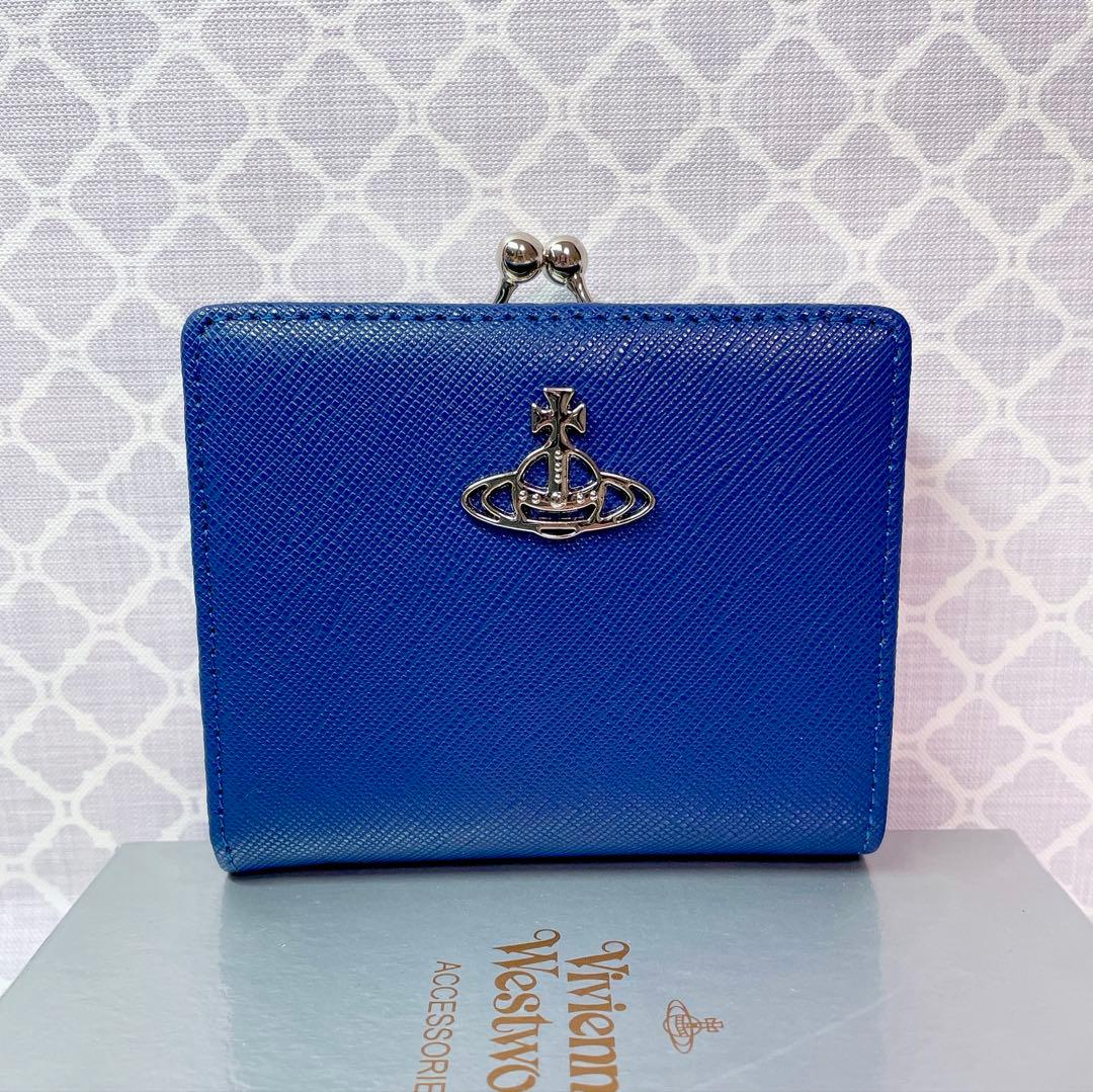 【最新◇ショッパー付】新品 ヴィヴィアン・ウエストウッド　2つ折り財布 ブルー