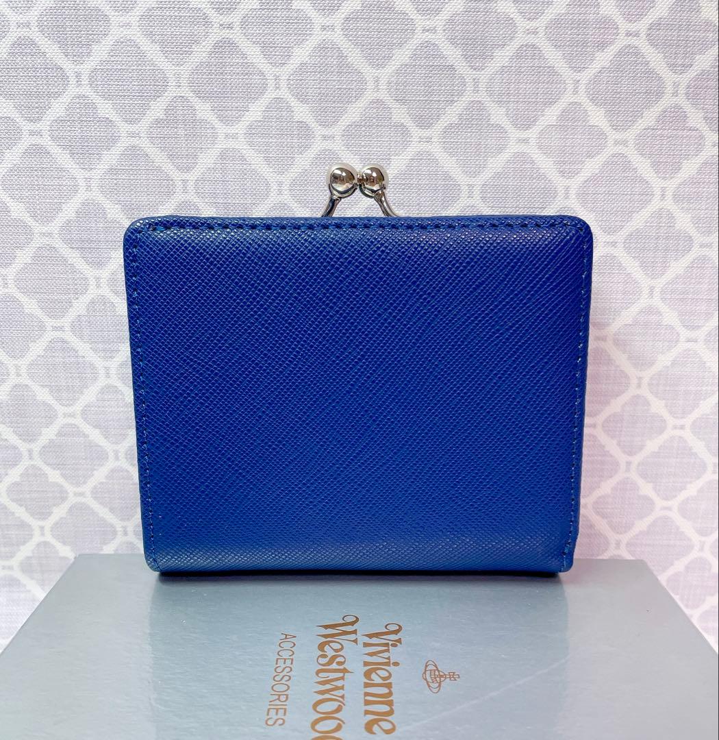 【最新◇ショッパー付】新品 ヴィヴィアン・ウエストウッド　2つ折り財布 ブルー