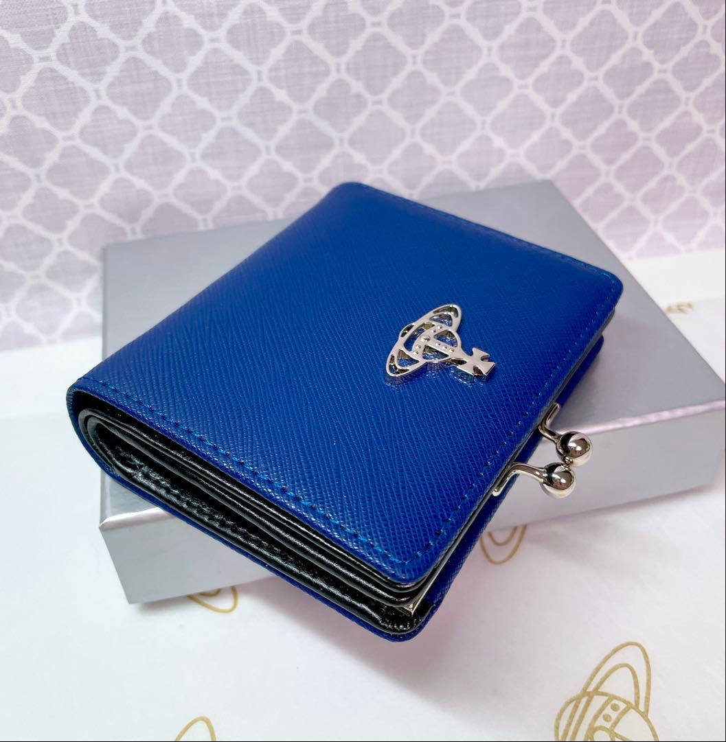 【最新◇ショッパー付】新品 ヴィヴィアン・ウエストウッド　2つ折り財布 ブルー