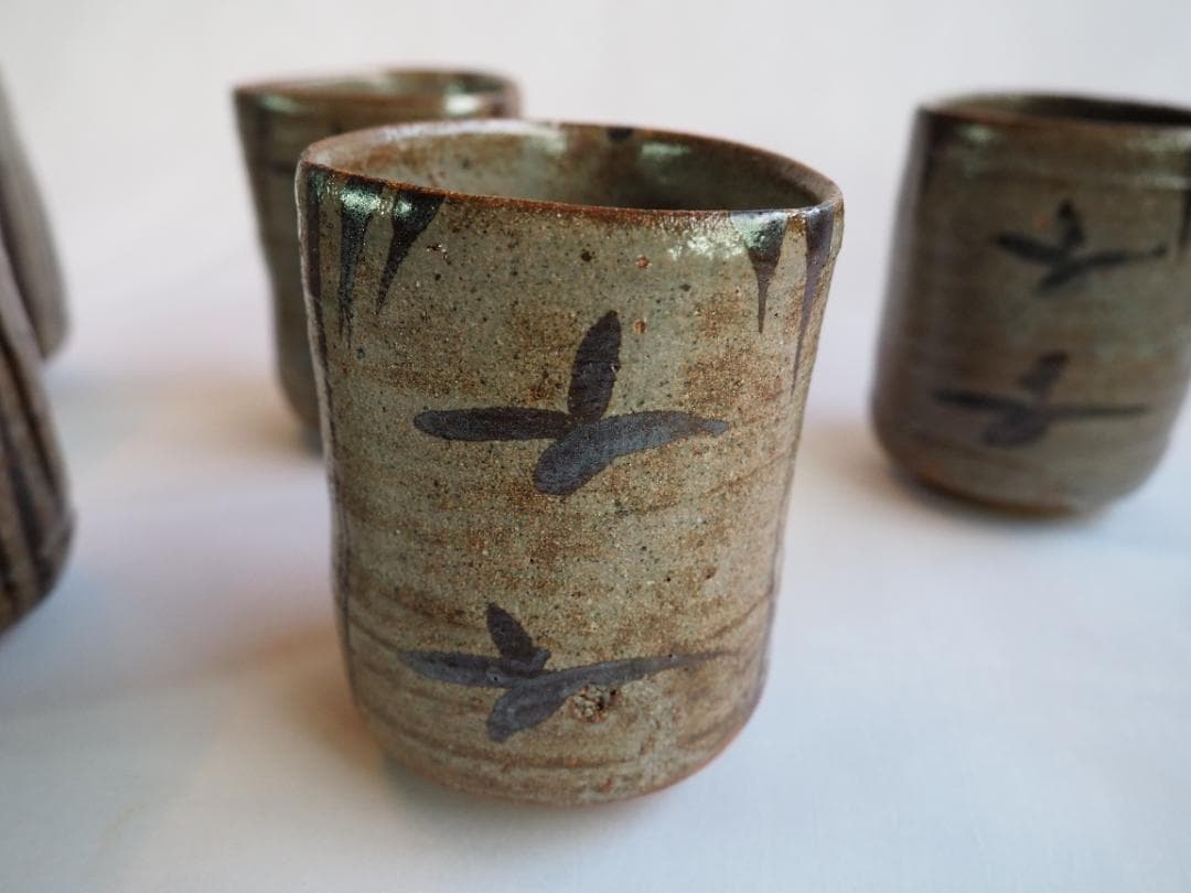 12代中里太郎右衛門造（無庵）『絵唐津筒向付５客』（共箱）人間国宝