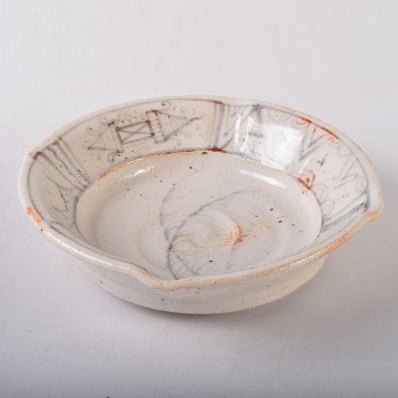 志野焼　加藤光右衛門作　菓子鉢　共箱　C　8089