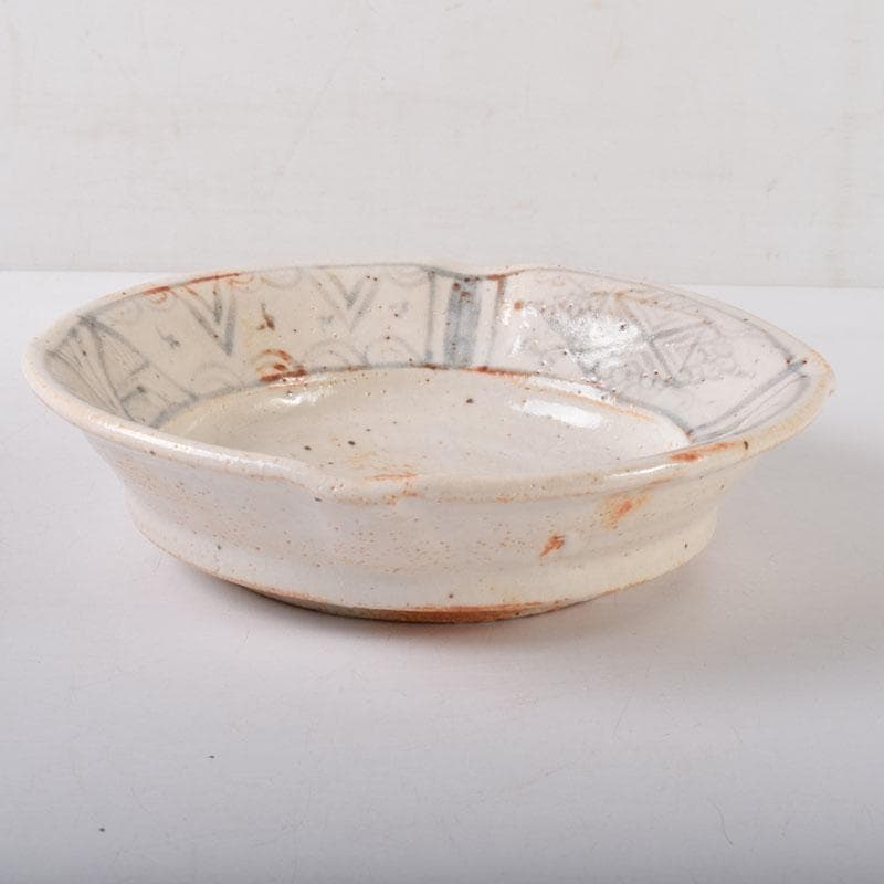 志野焼　加藤光右衛門作　菓子鉢　共箱　C　8089