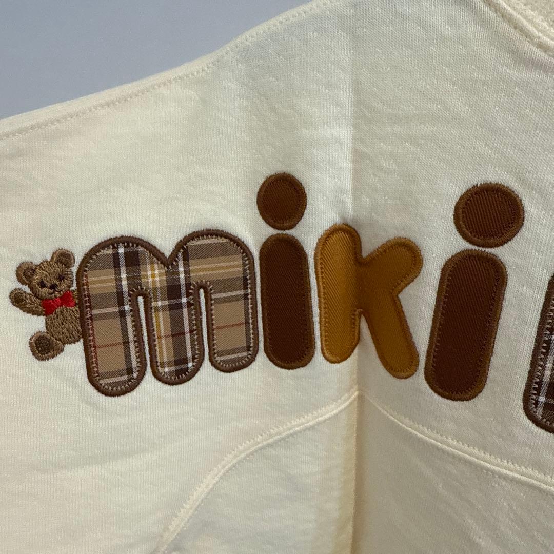 【美品】ミキハウスベア　バックロゴトレーナー　100 子供　アイボリー