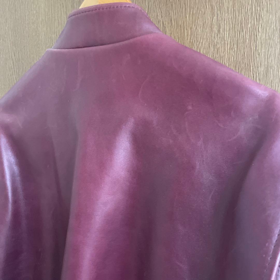 ウインドアーマー　シングルライダース　本革LL レッド